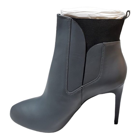 NEW Charles David Yadira Leather Platform Ankle Boots Gray Size 9.5 - Picture 4 of 9